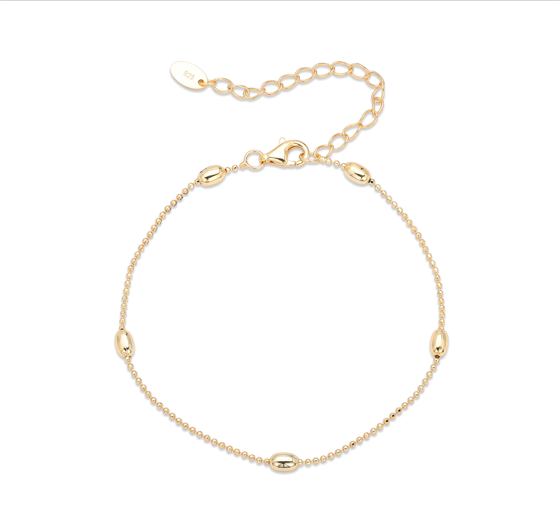 Elegant 925 Sterling Silver Beaded Satellite Chain Bracelet with Adjustable Extender